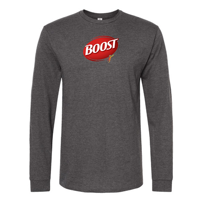 Men's Boost Logo Cotton Long Sleeve T-Shirt