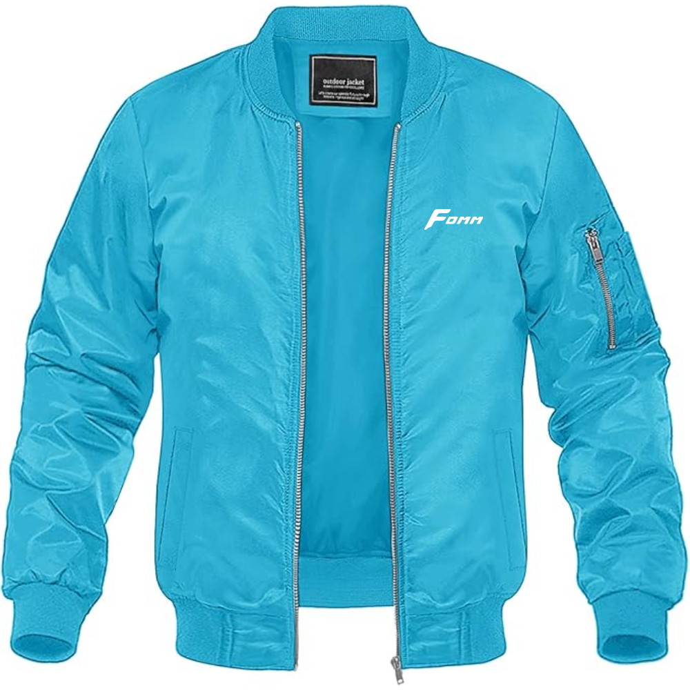Men's Fomm Logo Lightweight Bomber Jacket Windbreaker Softshell Varsity Jacket Coat