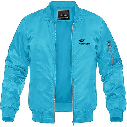 Men's Nature Scot  Logo Lightweight Bomber Jacket Windbreaker Softshell Varsity Jacket Coat