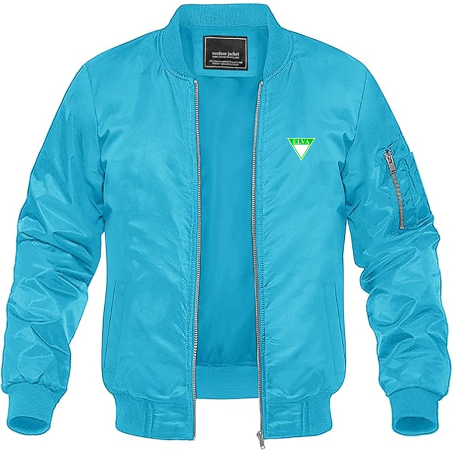 Men's Elva Logo Lightweight Bomber Jacket Windbreaker Softshell Varsity Jacket Coat