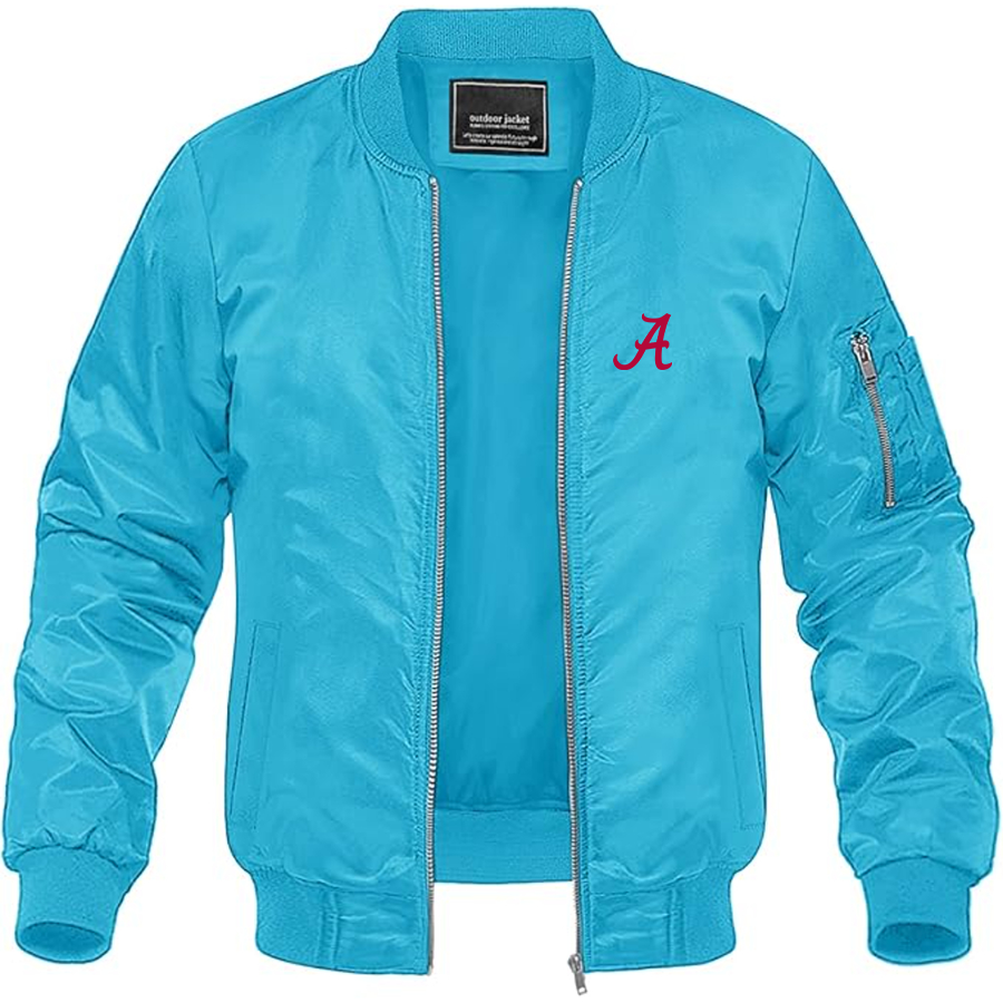 Men's Alabama Crimson Tide Logo Lightweight Bomber Jacket Windbreaker Softshell Varsity Jacket Coat
