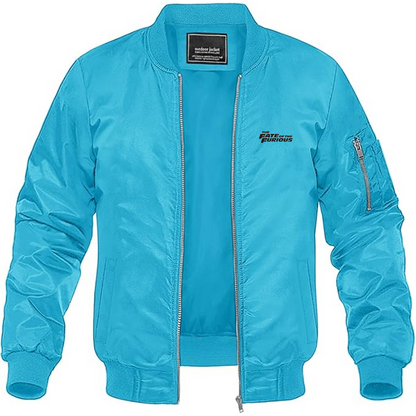 Men's The Fate Of the Furious Logo Lightweight Bomber Jacket Windbreaker Softshell Varsity Jacket Coat