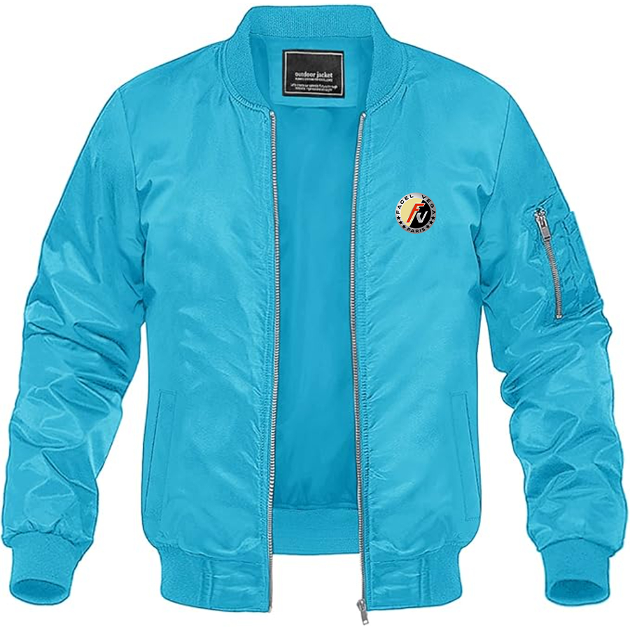 Men's Facel Vega Logo Lightweight Bomber Jacket Windbreaker Softshell Varsity Jacket Coat