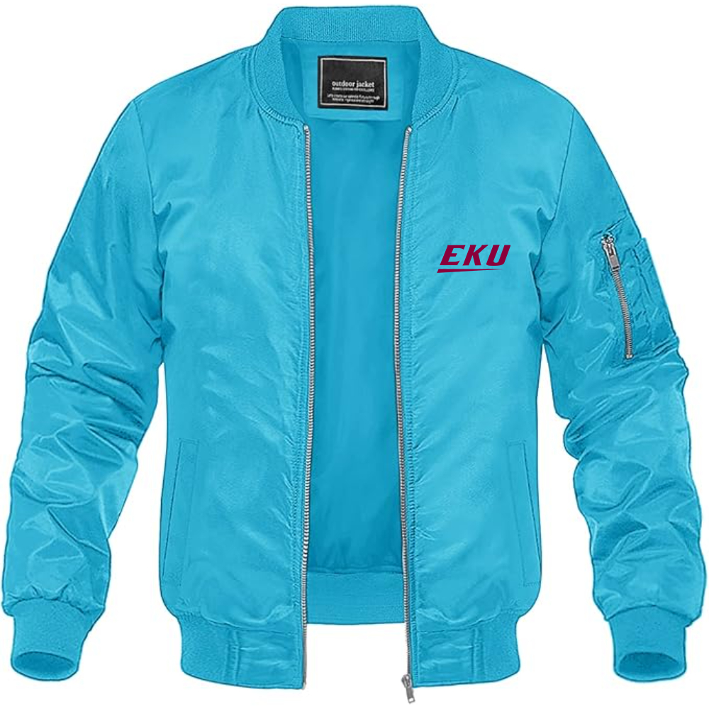 Men's Eastern Kentucky Colonels Lightweight Bomber Jacket Windbreaker Softshell Varsity Jacket Coat