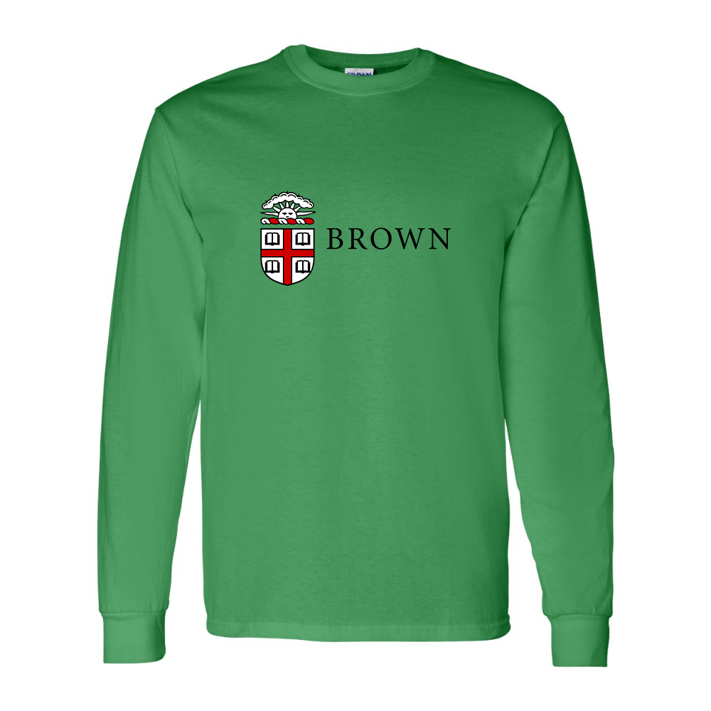 Men's Brown University Gildan Heavy Cotton Long Sleeve T-Shirt