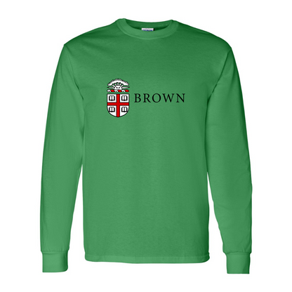 Men's Brown University Gildan Heavy Cotton Long Sleeve T-Shirt