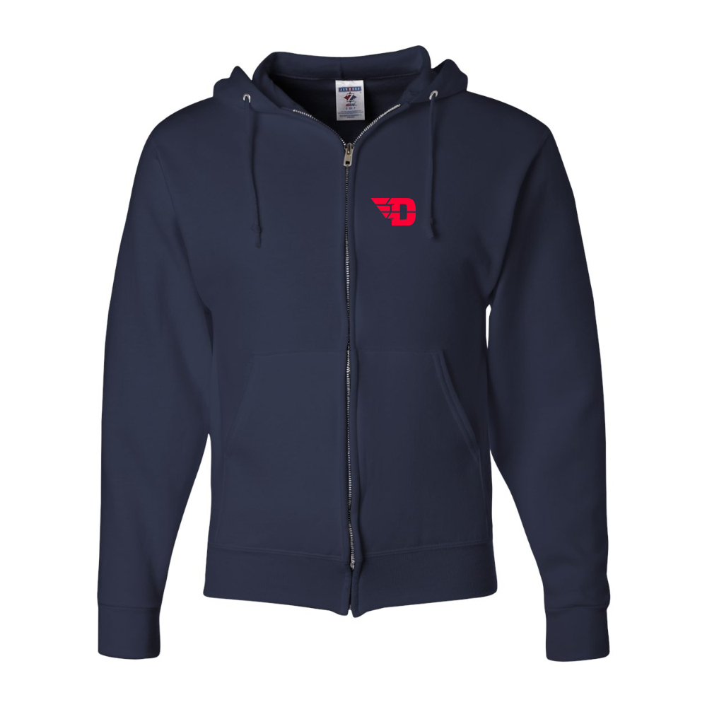 Men's Dayton Flyers JERZEES NuBlend Full-Zip Hooded Sweatshirt