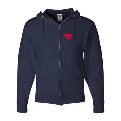 Men's Dayton Flyers JERZEES NuBlend Full-Zip Hooded Sweatshirt
