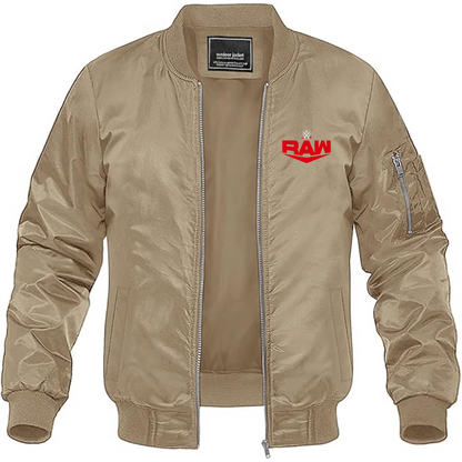 Men's WWE Raw  Lightweight Bomber Jacket Windbreaker Softshell Varsity Jacket Coat