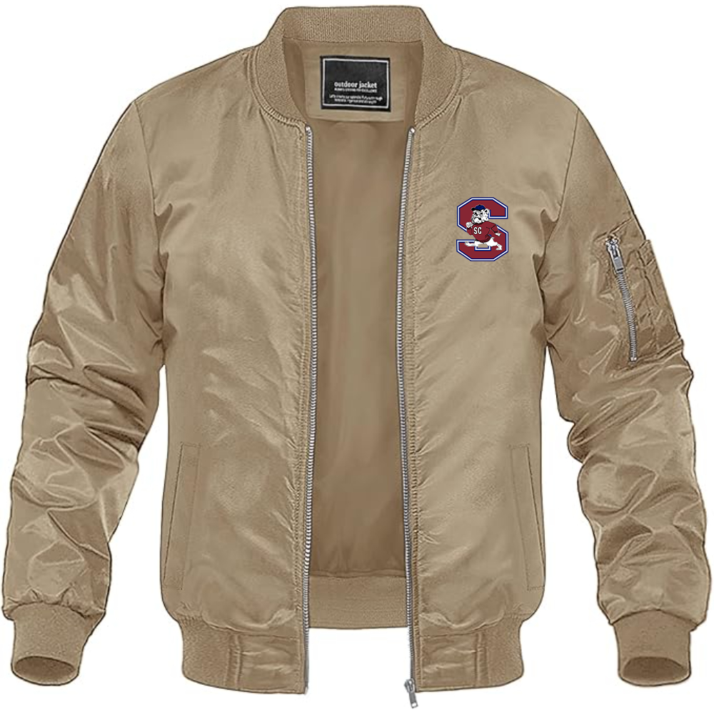 Men's South Carolina State Bulldogs Logo Lightweight Bomber Jacket Windbreaker Softshell Varsity Jacket Coat