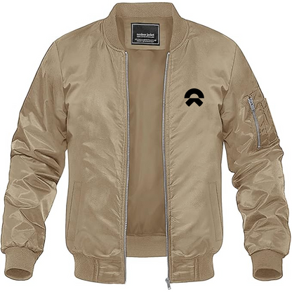 Men's Nio Logo Lightweight Bomber Jacket Windbreaker Softshell Varsity Jacket Coat
