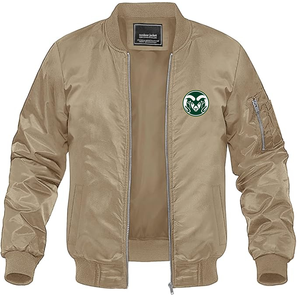 Men's Colorado State Rams Lightweight Bomber Jacket Windbreaker Softshell Varsity Jacket Coat