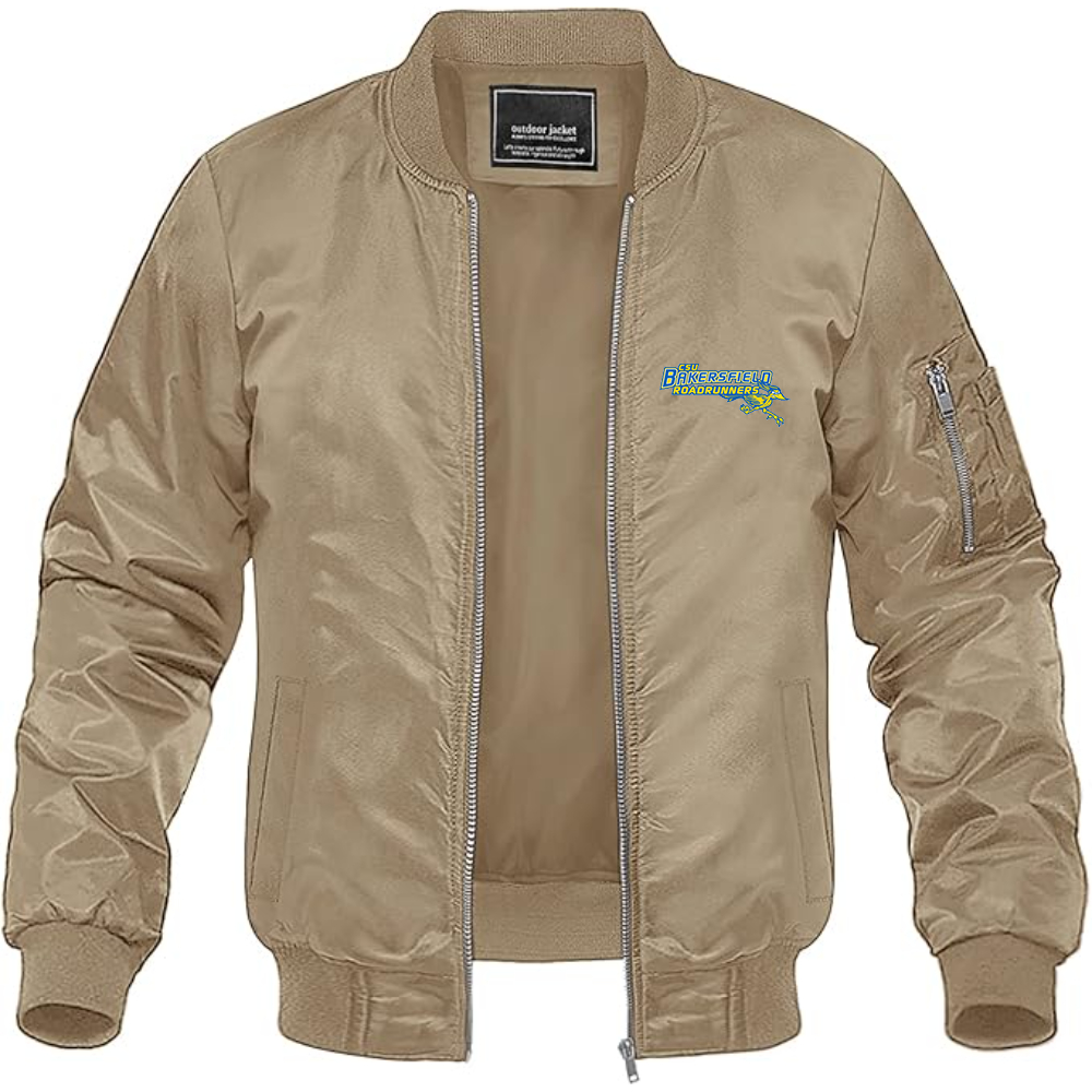 Men's CSU-Bakersfield Roadrunners Lightweight Bomber Jacket Windbreaker Softshell Varsity Jacket Coat