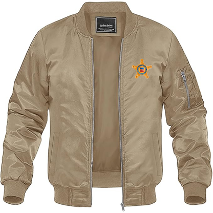 Men's Secret Service Star Logo Lightweight Bomber Jacket Windbreaker Softshell Varsity Jacket Coat