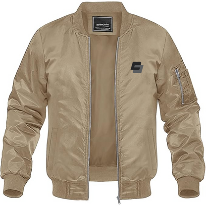 Men's DSD Logo Lightweight Bomber Jacket Windbreaker Softshell Varsity Jacket Coat