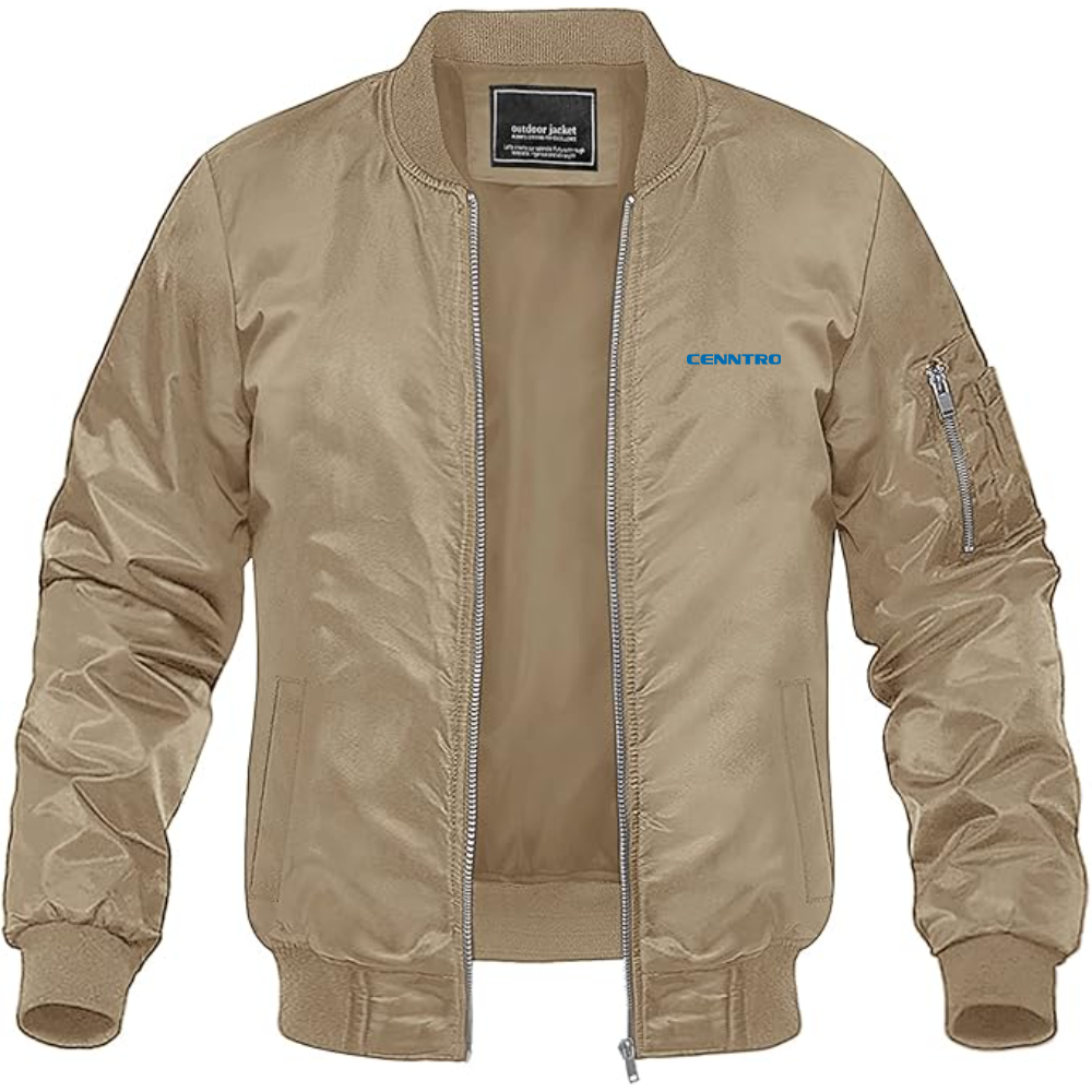 Men's Cenntro Logo Lightweight Bomber Jacket Windbreaker Softshell Varsity Jacket Coat