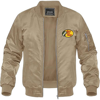 Men's Bass Pro Shops Logo Lightweight Bomber Jacket Windbreaker Softshell Varsity Jacket Coat