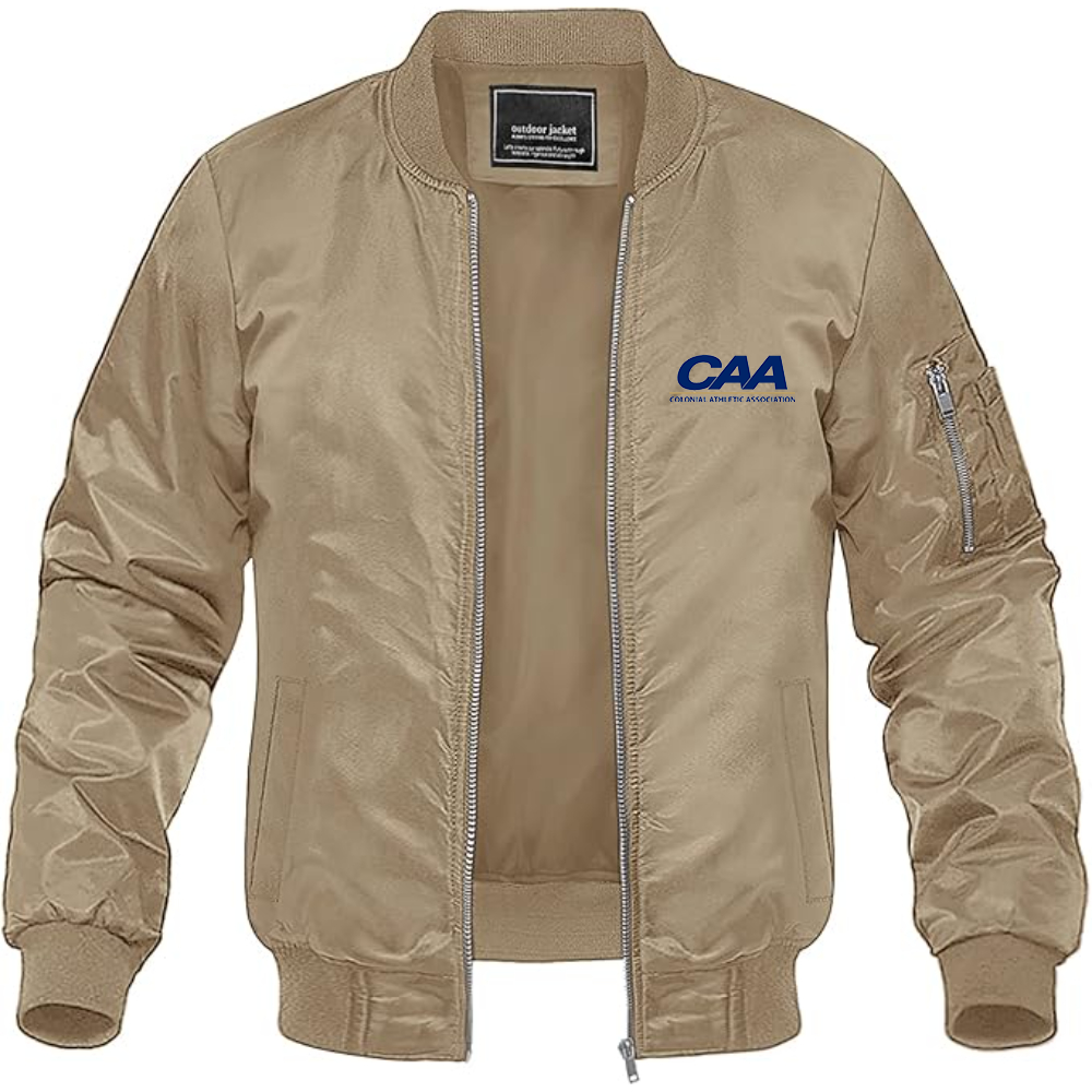 Men's Colonial Athletic Association Lightweight Bomber Jacket Windbreaker Softshell Varsity Jacket Coat