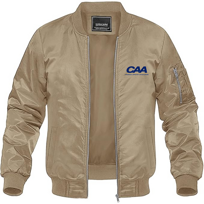 Men's Colonial Athletic Association Lightweight Bomber Jacket Windbreaker Softshell Varsity Jacket Coat