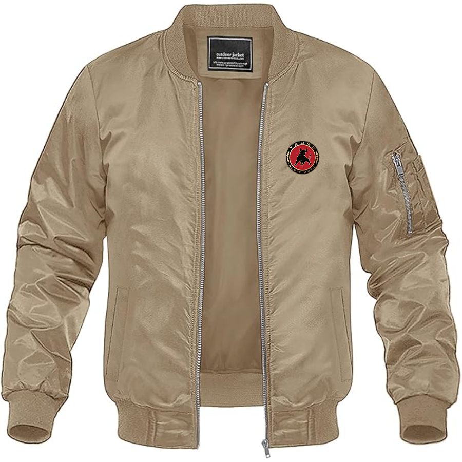 Men's Tauro Sport Auto Logo Lightweight Bomber Jacket Windbreaker Softshell Varsity Jacket Coat
