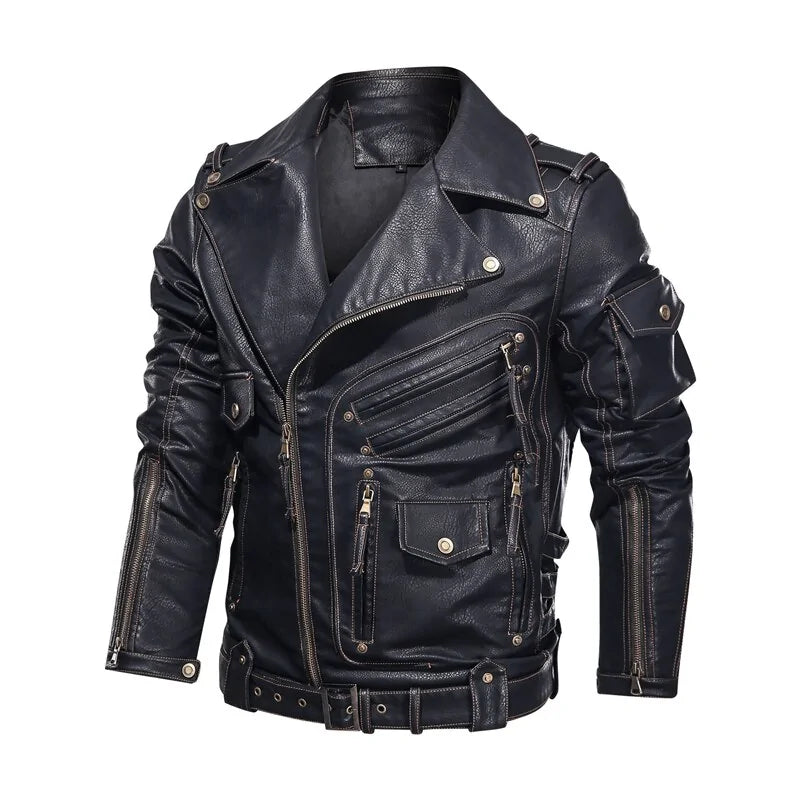 Mens Leather Jacket Motorcyclist Bikers Premium Quality