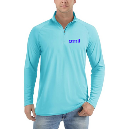 Men's  Amil Lightweight Quarter-Zip Athletic Shirt Long Sleeve Performance Wear