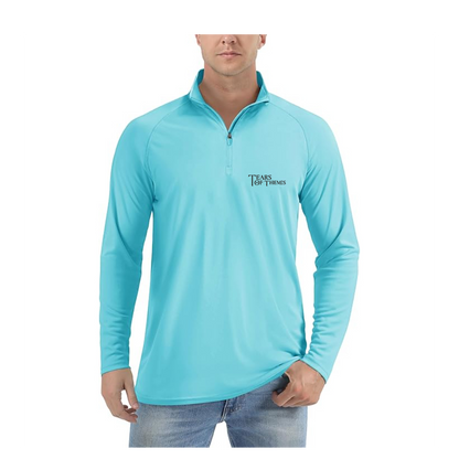 Men's Tear Of Themis Logo  Lightweight Quarter-Zip Athletic Shirt Long Sleeve Performance Wear