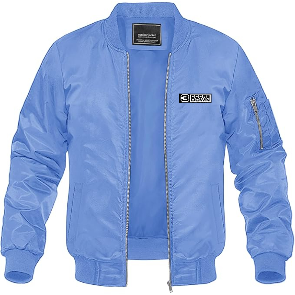 Men's 3 Doors Down Logo  Lightweight Bomber Jacket Windbreaker Softshell Varsity Jacket Coat