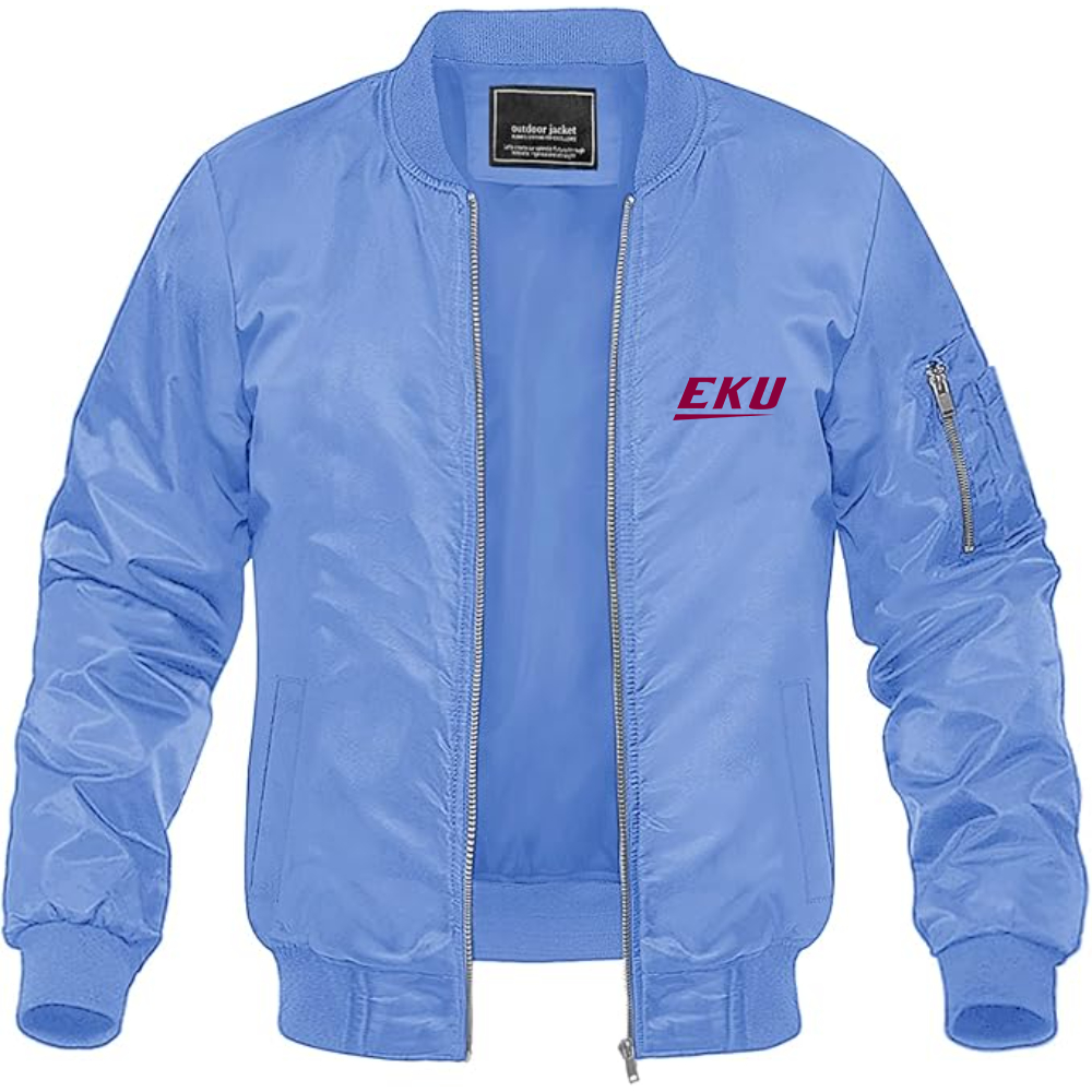 Men's Eastern Kentucky Colonels Lightweight Bomber Jacket Windbreaker Softshell Varsity Jacket Coat