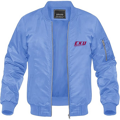 Men's Eastern Kentucky Colonels Lightweight Bomber Jacket Windbreaker Softshell Varsity Jacket Coat