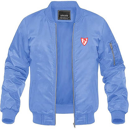 Men's Prince Motor Company Logo Lightweight Bomber Jacket Windbreaker Softshell Varsity Jacket Coat