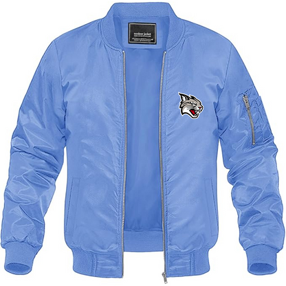 Men's Davidson Wildcats Lightweight Bomber Jacket Windbreaker Softshell Varsity Jacket Coat