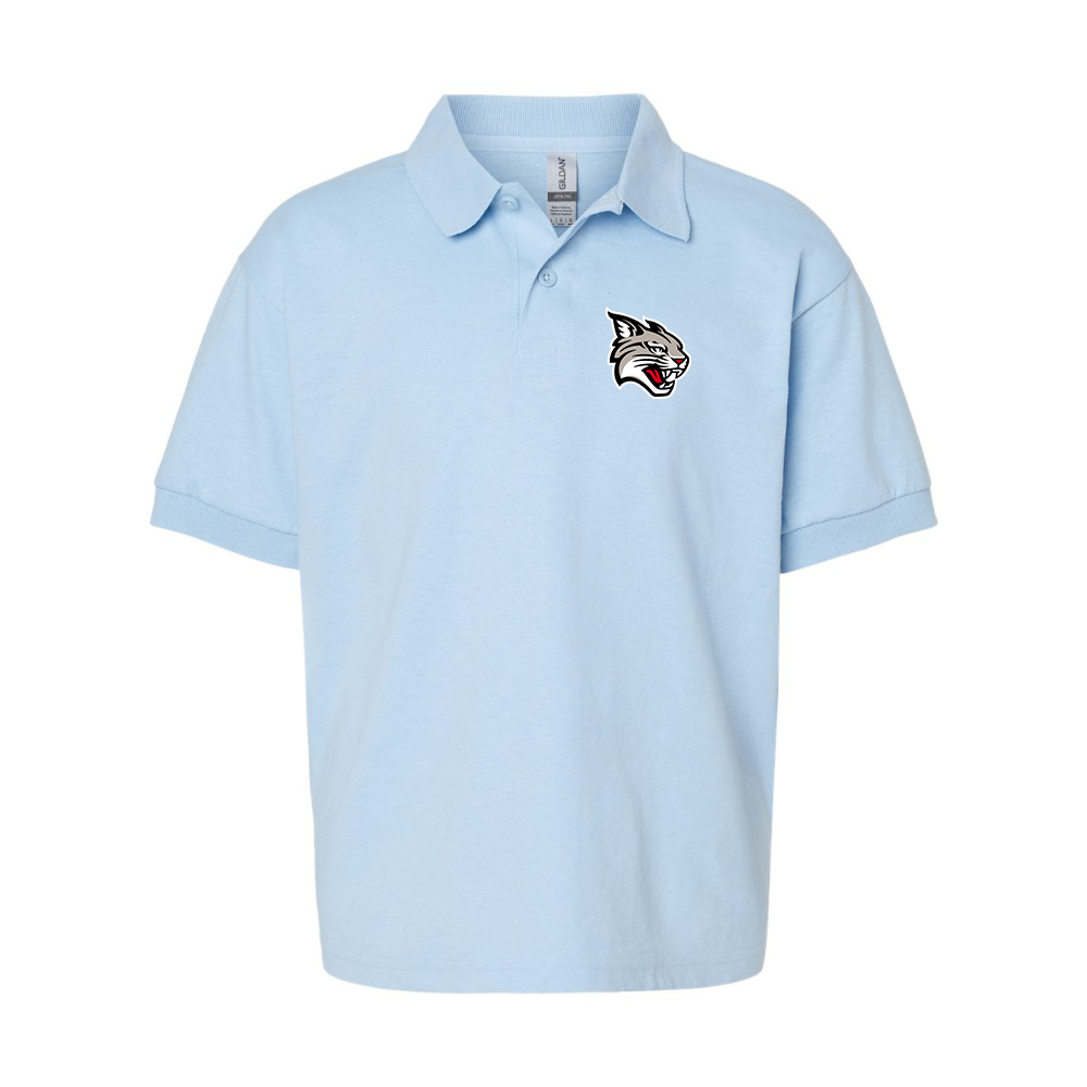 Youth Davidson Wildcats Gildan Dry Blend Jersey Polo