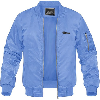 Men's The Fate Of the Furious Logo Lightweight Bomber Jacket Windbreaker Softshell Varsity Jacket Coat