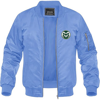 Men's Colorado State Rams Lightweight Bomber Jacket Windbreaker Softshell Varsity Jacket Coat