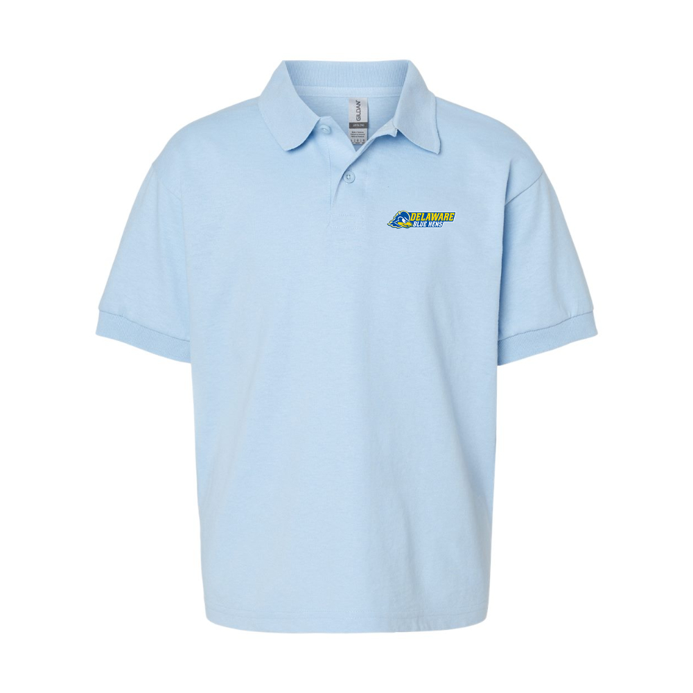 Youth  Delaware Blue Hens Gildan Dry Blend Jersey Polo
