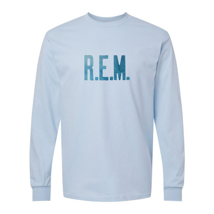 Men's  R.E.M. Blue  Gildan Heavy Cotton Long Sleeve T-Shirt