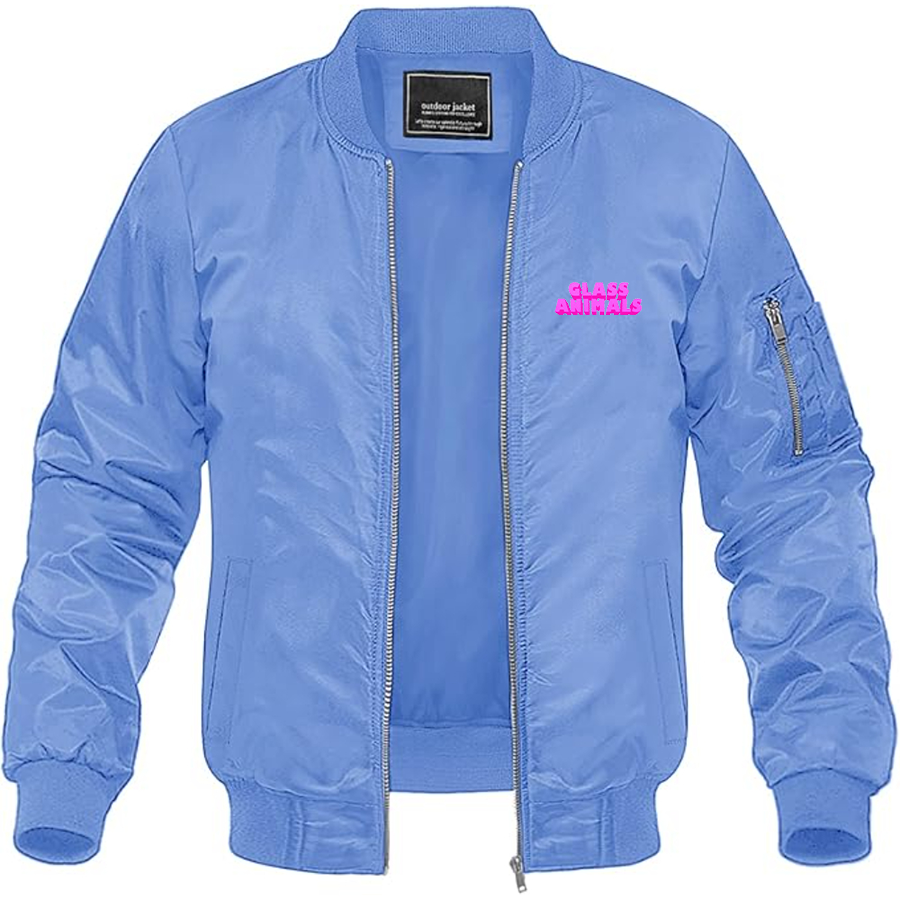 Men's Glass Animals Logo Lightweight Bomber Jacket Windbreaker Softshell Varsity Jacket Coat