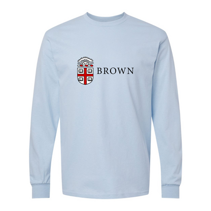 Men's Brown University Gildan Heavy Cotton Long Sleeve T-Shirt