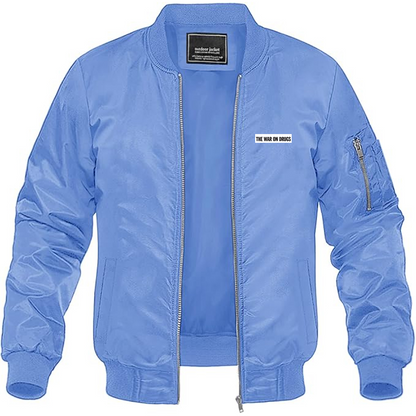 Men's The War on Drugs Logo Lightweight Bomber Jacket Windbreaker Softshell Varsity Jacket Coat