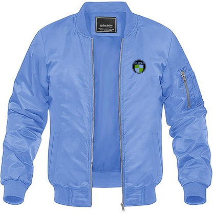 Men's Puch Logo Lightweight Bomber Jacket Windbreaker Softshell Varsity Jacket Coat