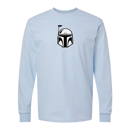 Men's Star Wars Boba Fett Helmet Gildan Heavy Cotton Long Sleeve T-Shirt