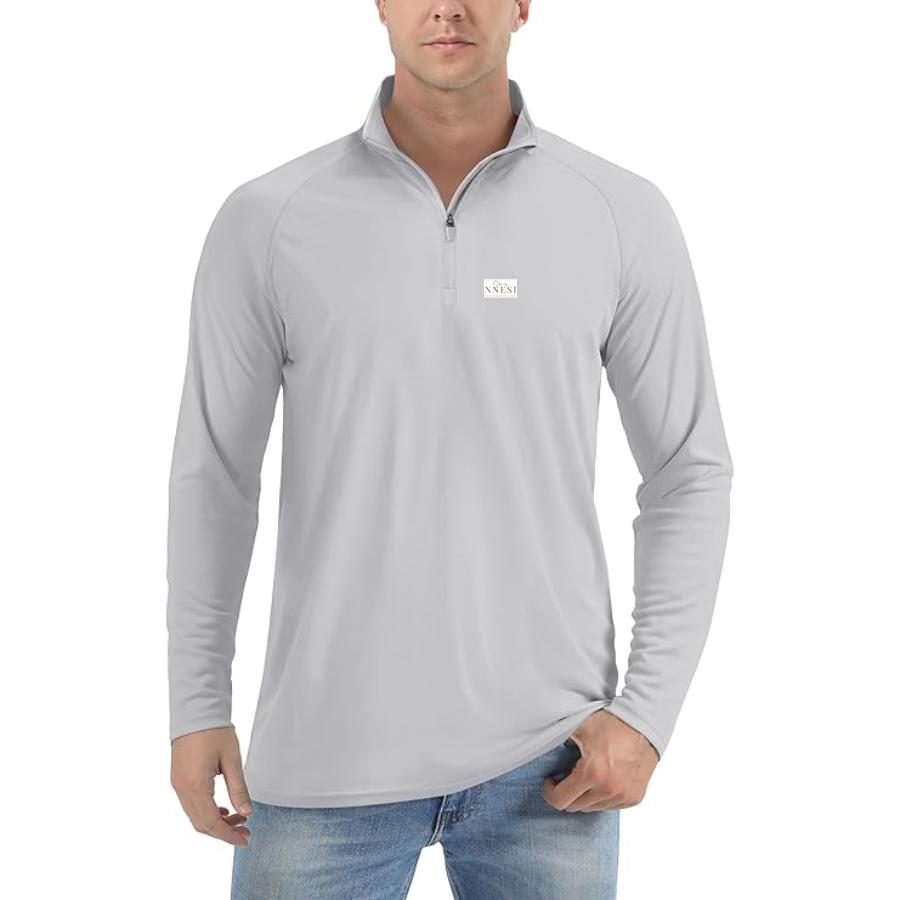 Men's Nnesi Logo Lightweight Quarter-Zip Athletic Shirt Long Sleeve Performance Wear