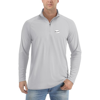 Men's Biscuter Logo Lightweight Quarter-Zip Athletic Shirt Long Sleeve Performance Wear