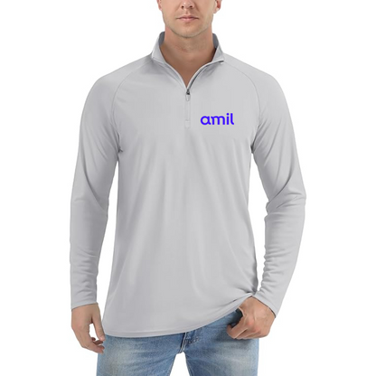 Men's  Amil Lightweight Quarter-Zip Athletic Shirt Long Sleeve Performance Wear