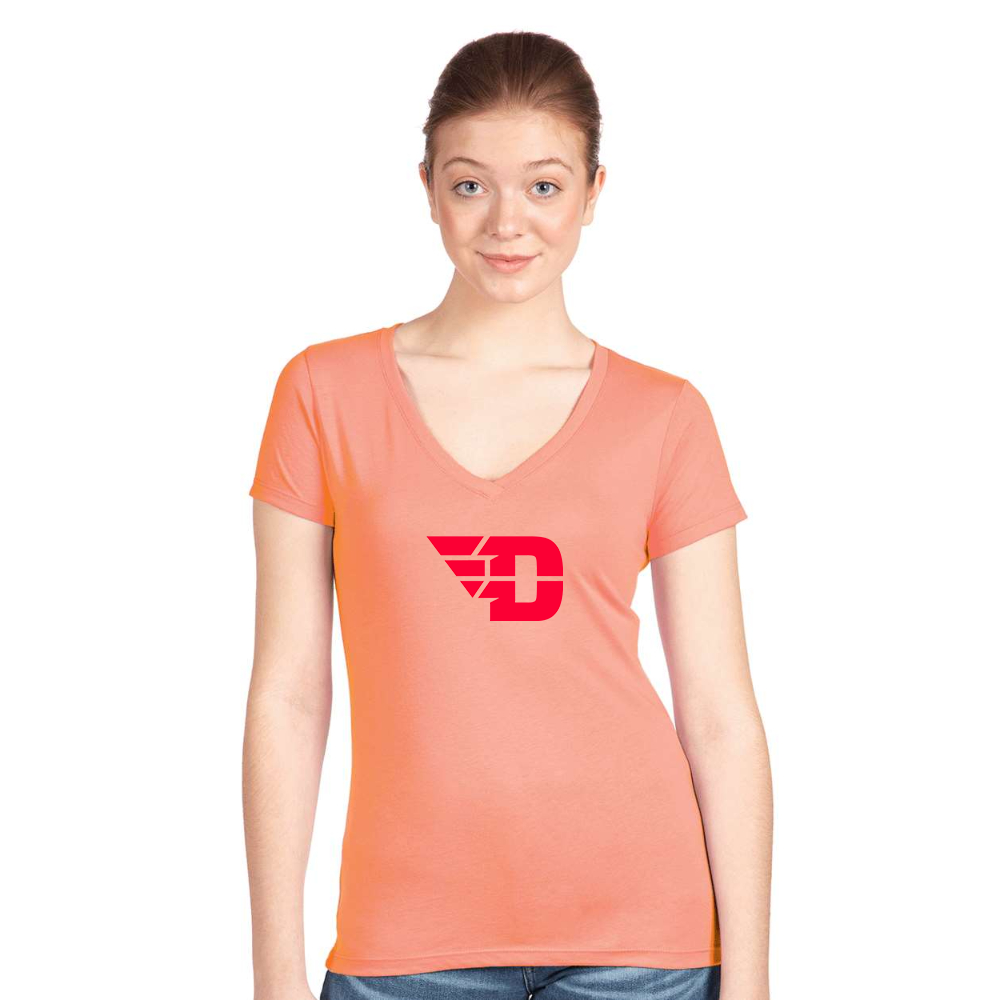 Women's Dayton Flyers  Next Level V-Neck T-Shirt