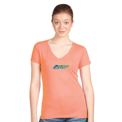 Women's  Delaware Blue Hens  Next Level V-Neck T-Shirt