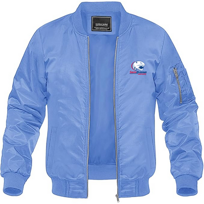 Men's South Alabama Jaguars Logo Lightweight Bomber Jacket Windbreaker Softshell Varsity Jacket Coat