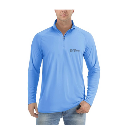 Men's Tear Of Themis Logo  Lightweight Quarter-Zip Athletic Shirt Long Sleeve Performance Wear