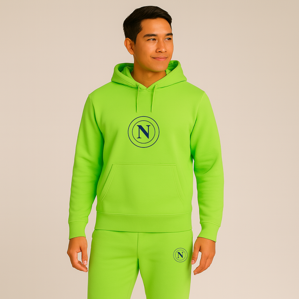 Men's Napoli 2025 Soccer Logo Hoodie Joggers Set